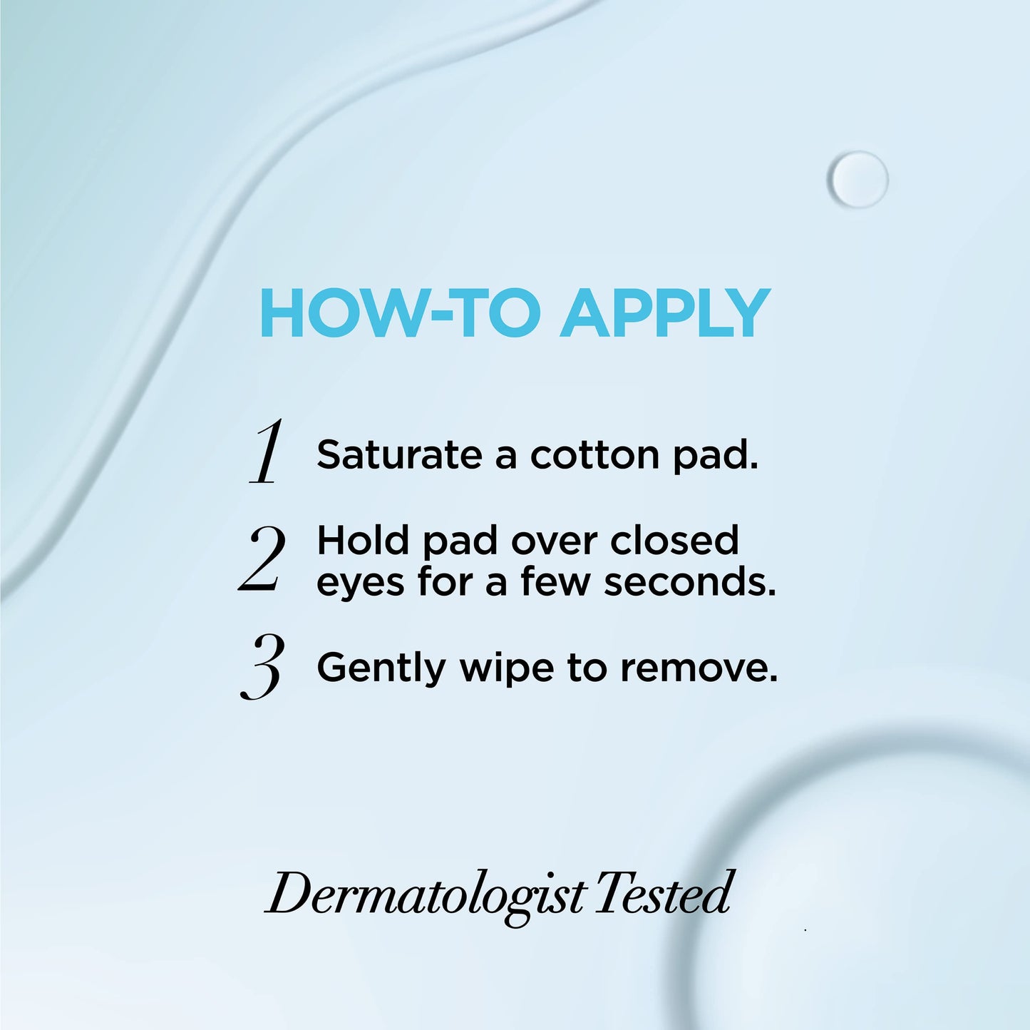 Close-up of the dermatologist tested label on the L'Oreal Paris Clean Artiste makeup remover pack.