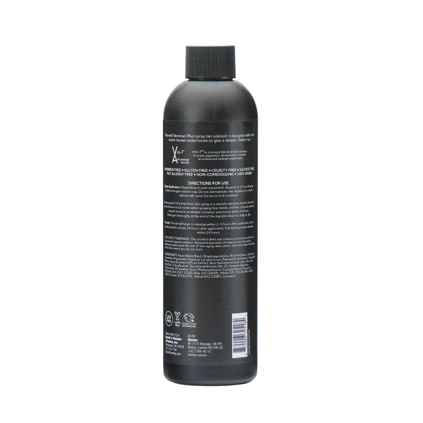 Norvell sunless tanning solution bottle in home studio setting