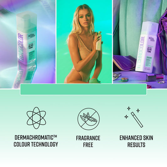Bondi Sands Technocolor self tanning foam showing application results