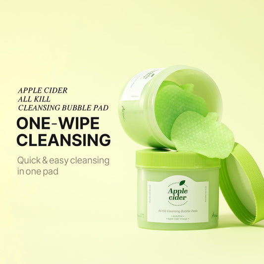 Ariul apple cider pore exfoliating dual sided pad showing the embossed texture