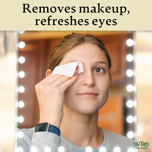 Individual sachet of Dr. Tom's Blends eyelid cleanser