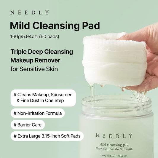 Extra large pre soaked vegan cleansing sheets being lifted with the included hygienic tweezers