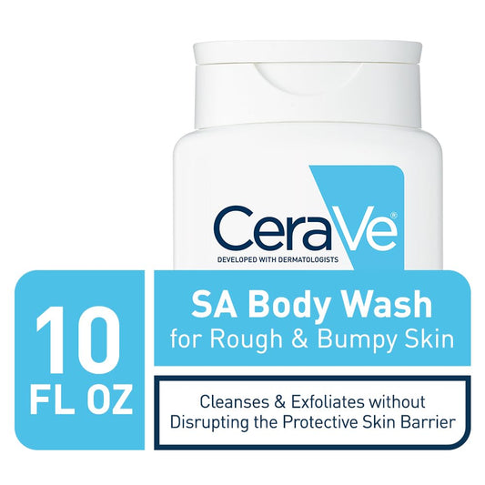 CeraVe exfoliating cleanser back label with ingredients and usage directions