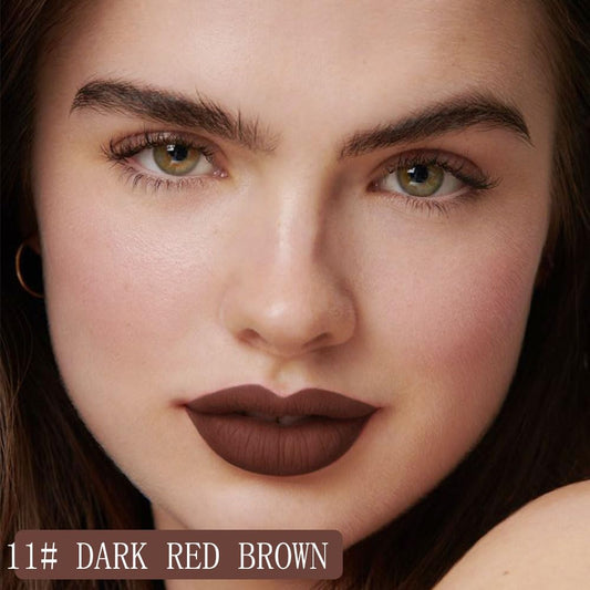 Evpct semi permanent matte lip liner and lipstick combo showing precise tip application.