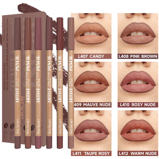 Beauty Glazed Nude Pink Set lip liner pencils showing close up of the creamy matte tips
