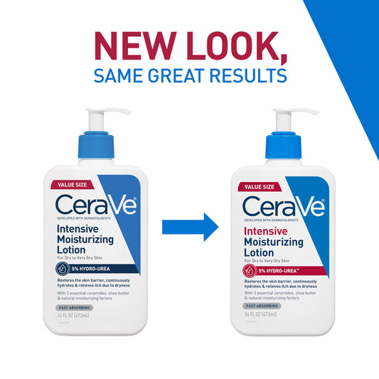 CeraVe body lotion for extra dry skin highlighting the 5 percent Hydro-Urea ingredient profile.