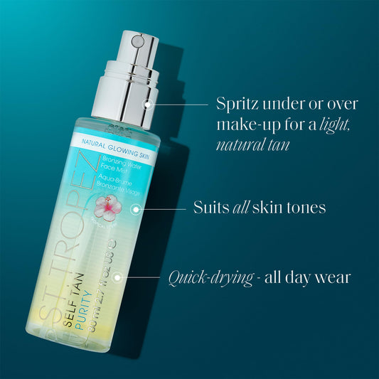 St. Tropez facial tanning mist application misting effect