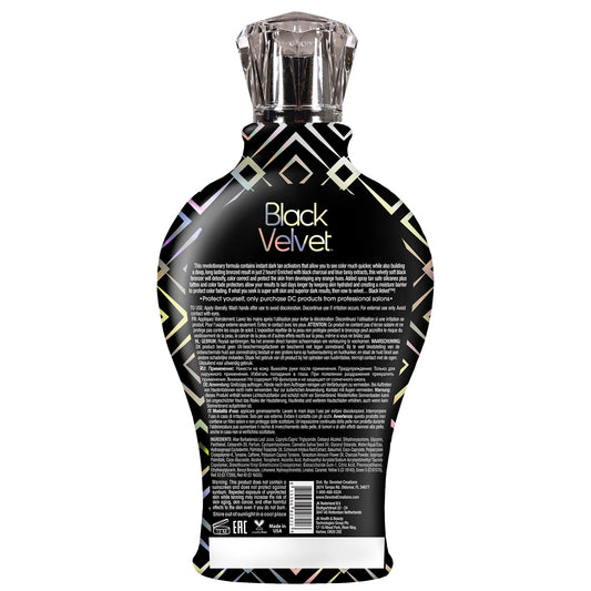 Close up of Devoted Creations Black Velvet bottle highlighting mattifying bronzer features