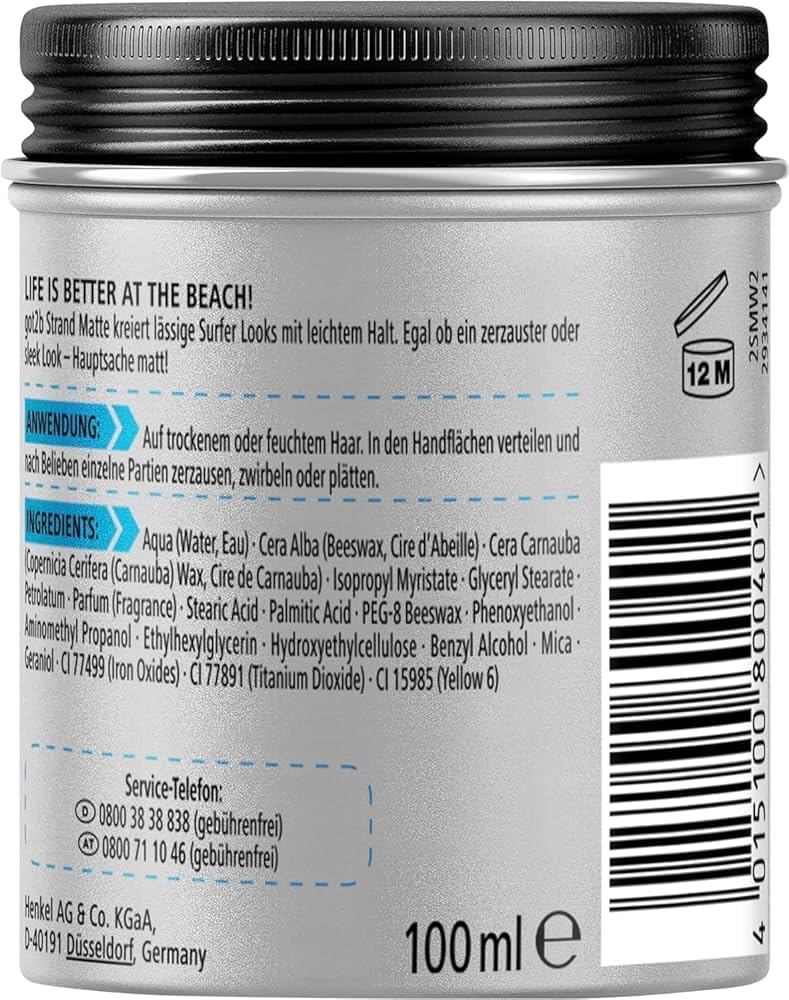 Got2B texturizing hair paste 100ml tub showcasing the level 3 medium hold indicator.