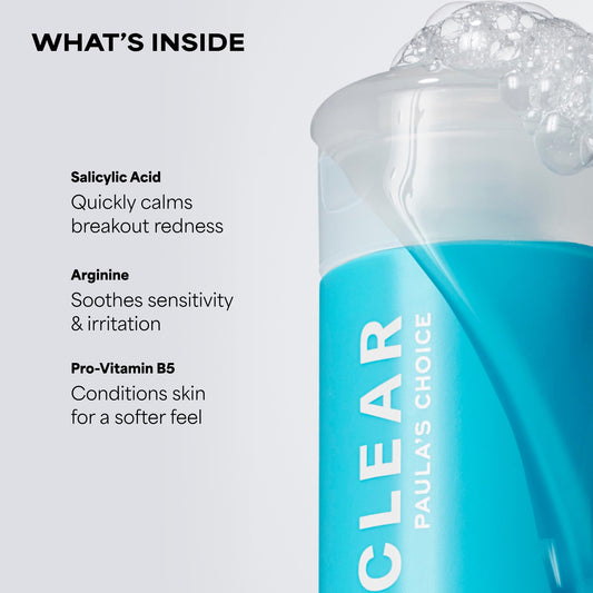 Texture shot of the clear soothing gel face wash formula for clogged and enlarged pores