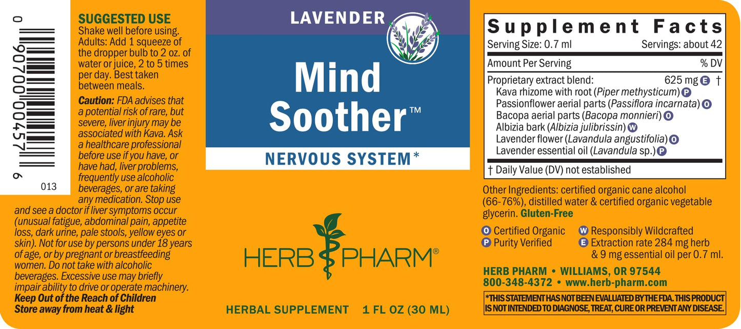 Herb Pharm mind soother premium imported liquid herbal extract