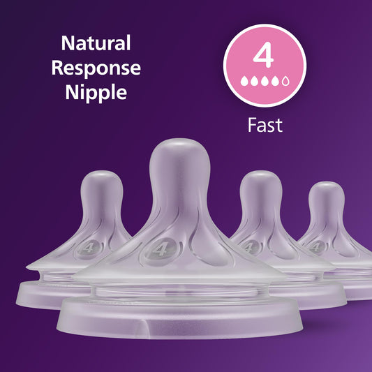 Close up of the wide breast shaped silicone teats for anti colic feeding