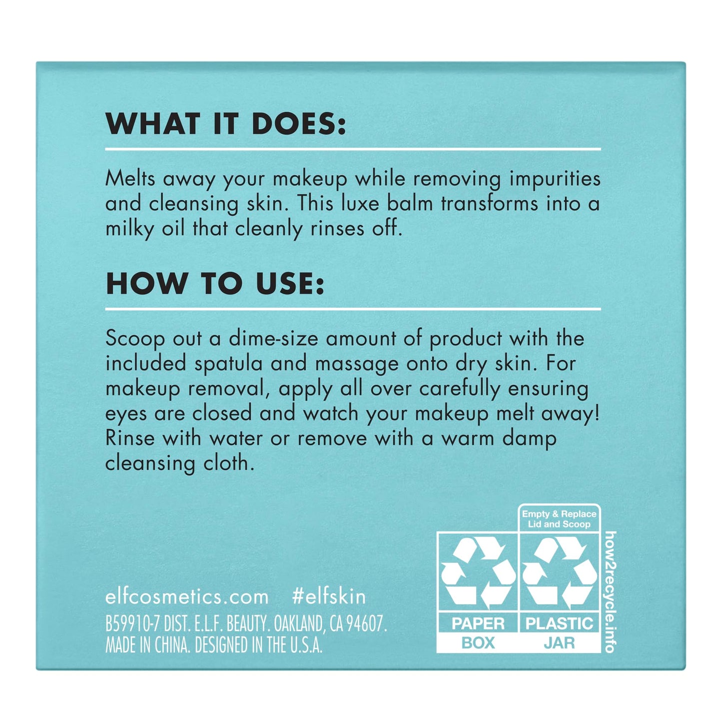 Double cleanse routine step using e.l.f. SKIN hyaluronic acid balm