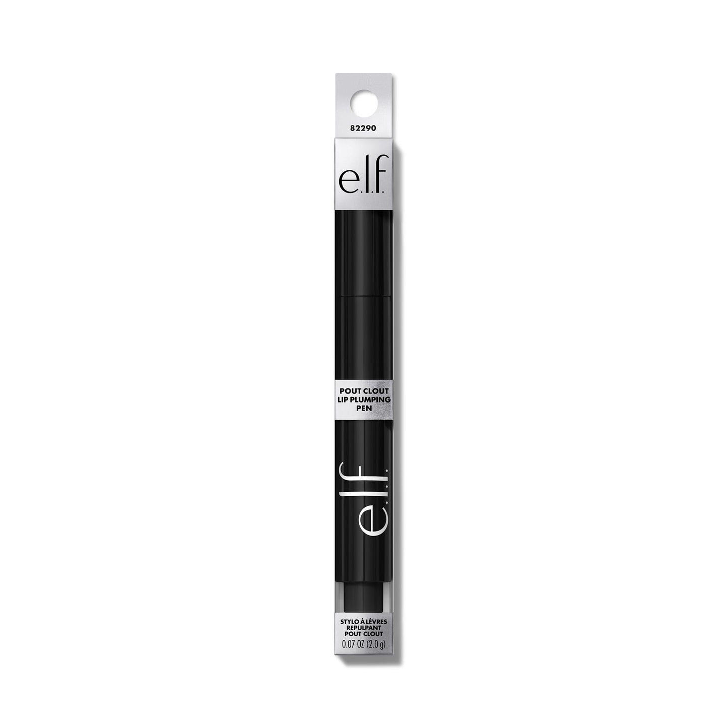 Cruelty free and vegan e.l.f. lip plumping pen displaying base ingredient labels