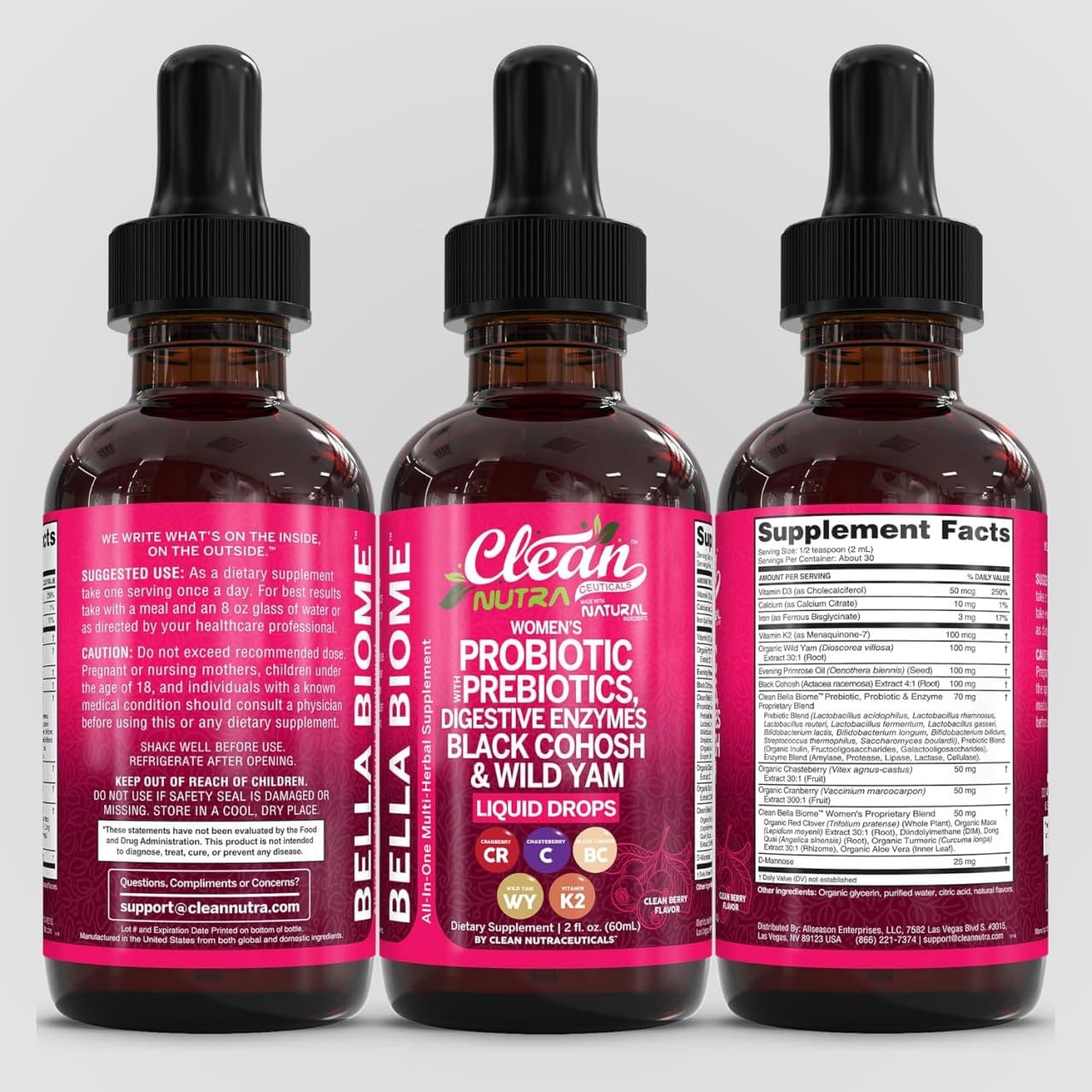 Clean Nutraceuticals Bella Biotics packaging for women