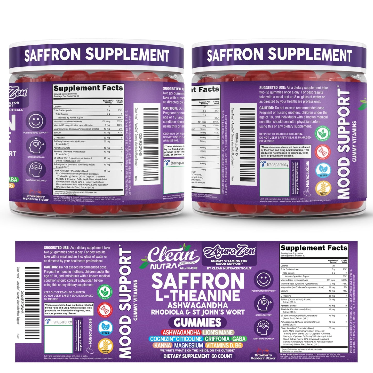 Authentic Clean Nutraceuticals imported mood support supplement safety seal check.