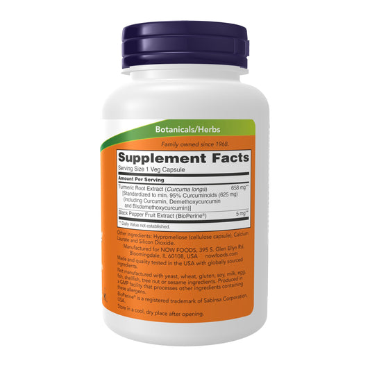 Now Foods Turmeric Curcumin 90 vegetarian capsules packaging