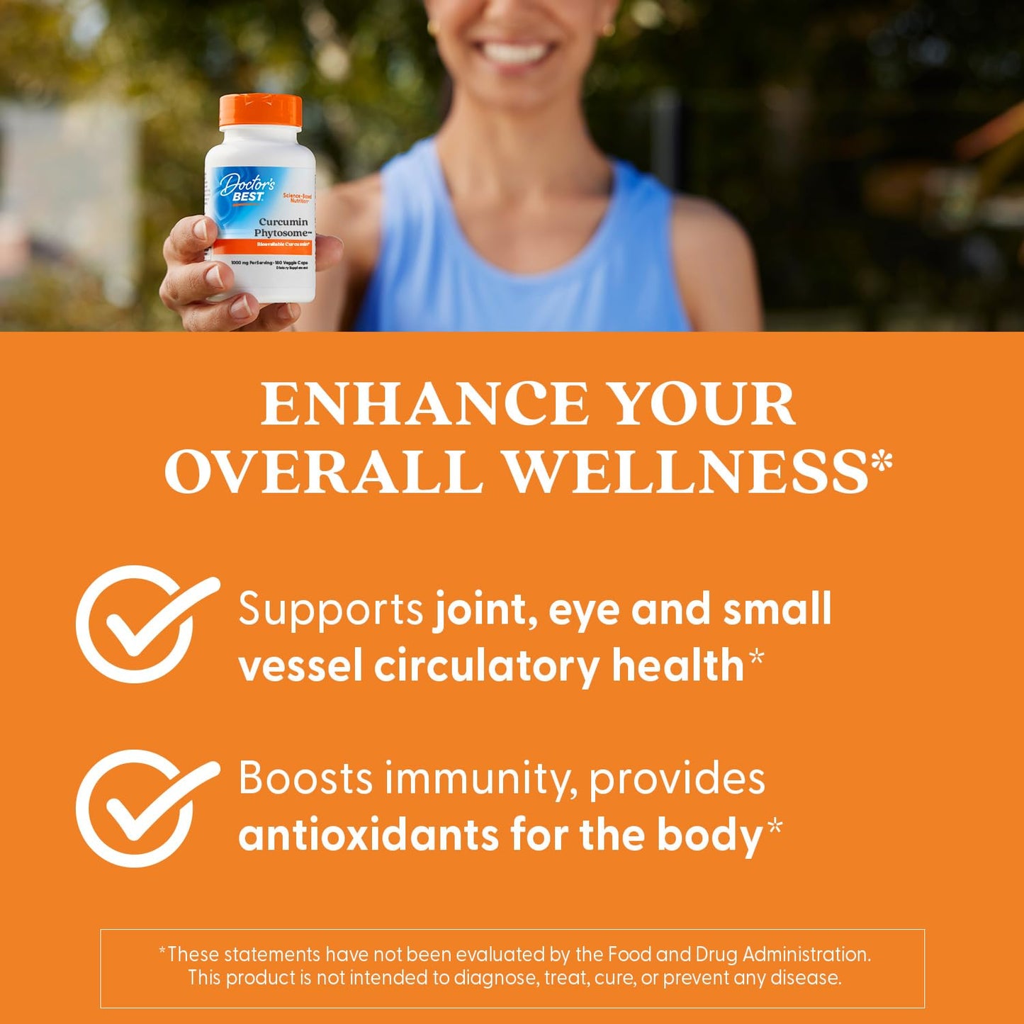 Doctor's Best Curcumin Phytosome 1000mg vegetarian capsules packaging