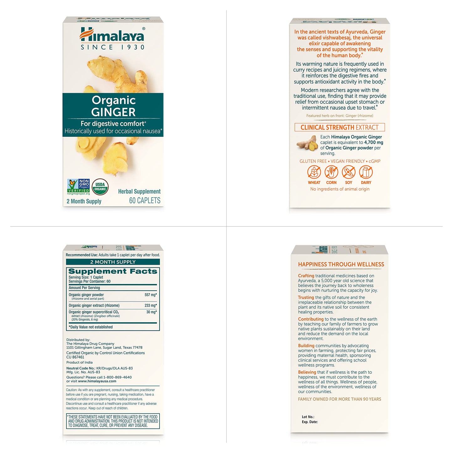 Himalaya ginger root extract vegan capsules for natural gastrointestinal motility support.