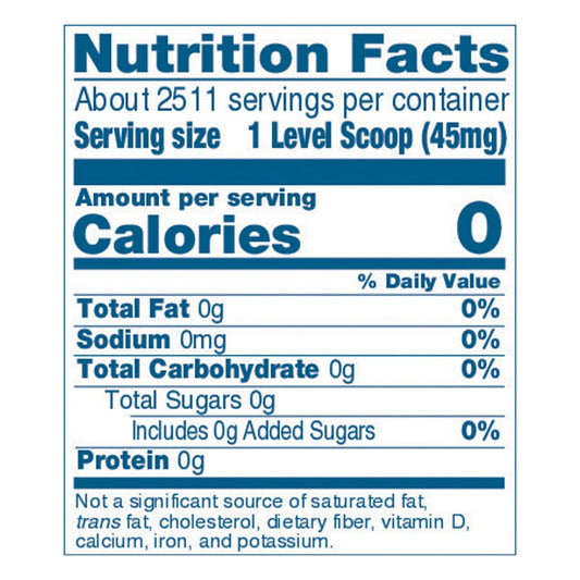 NOW Foods BetterStevia sugar substitute nutritional facts label