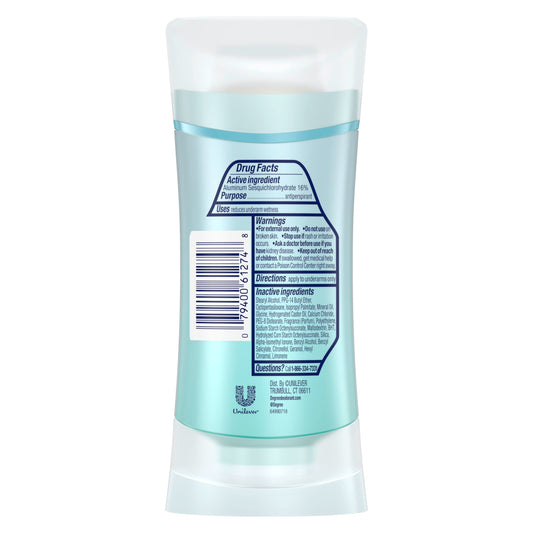 Degree Advanced 72-hour MotionSense underarm protection stick showing product labeling details.