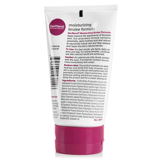 DerMend Moisturizing Bruise Formula packaging displaying key ingredients arnica oil and ceramides