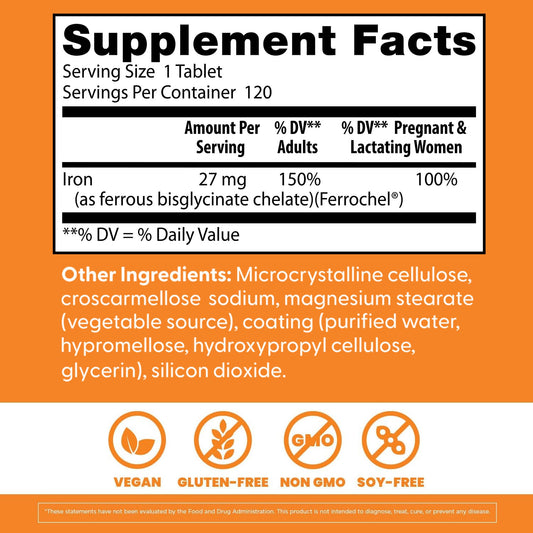 Side angle of Doctor's Best chelated iron bottle emphasizing immune health benefits.