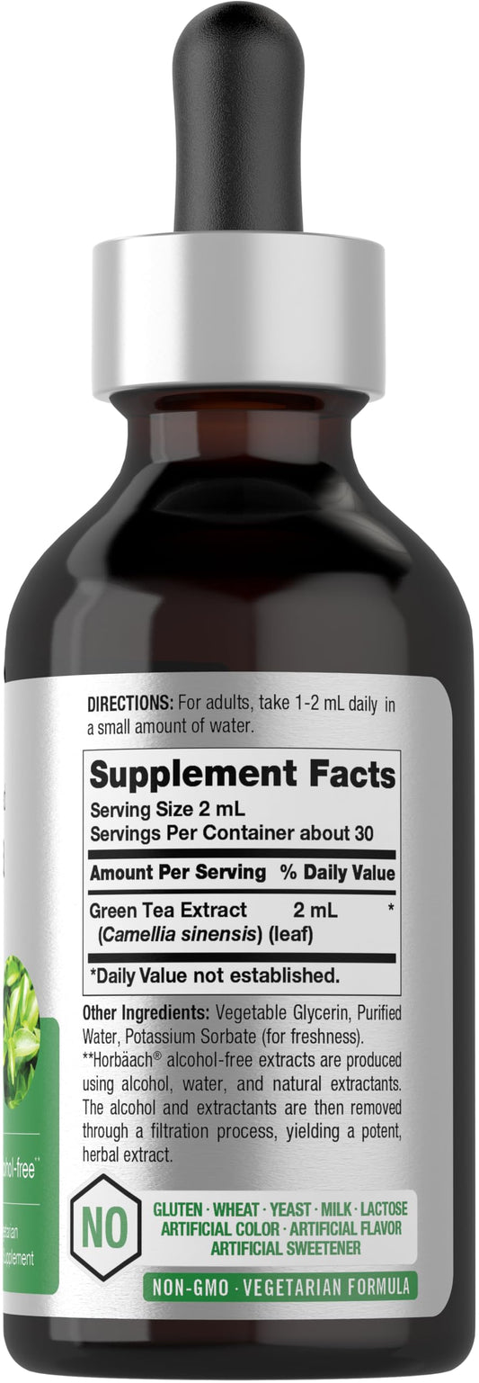 Horbaach Green Tea liquid tincture supplement label detail