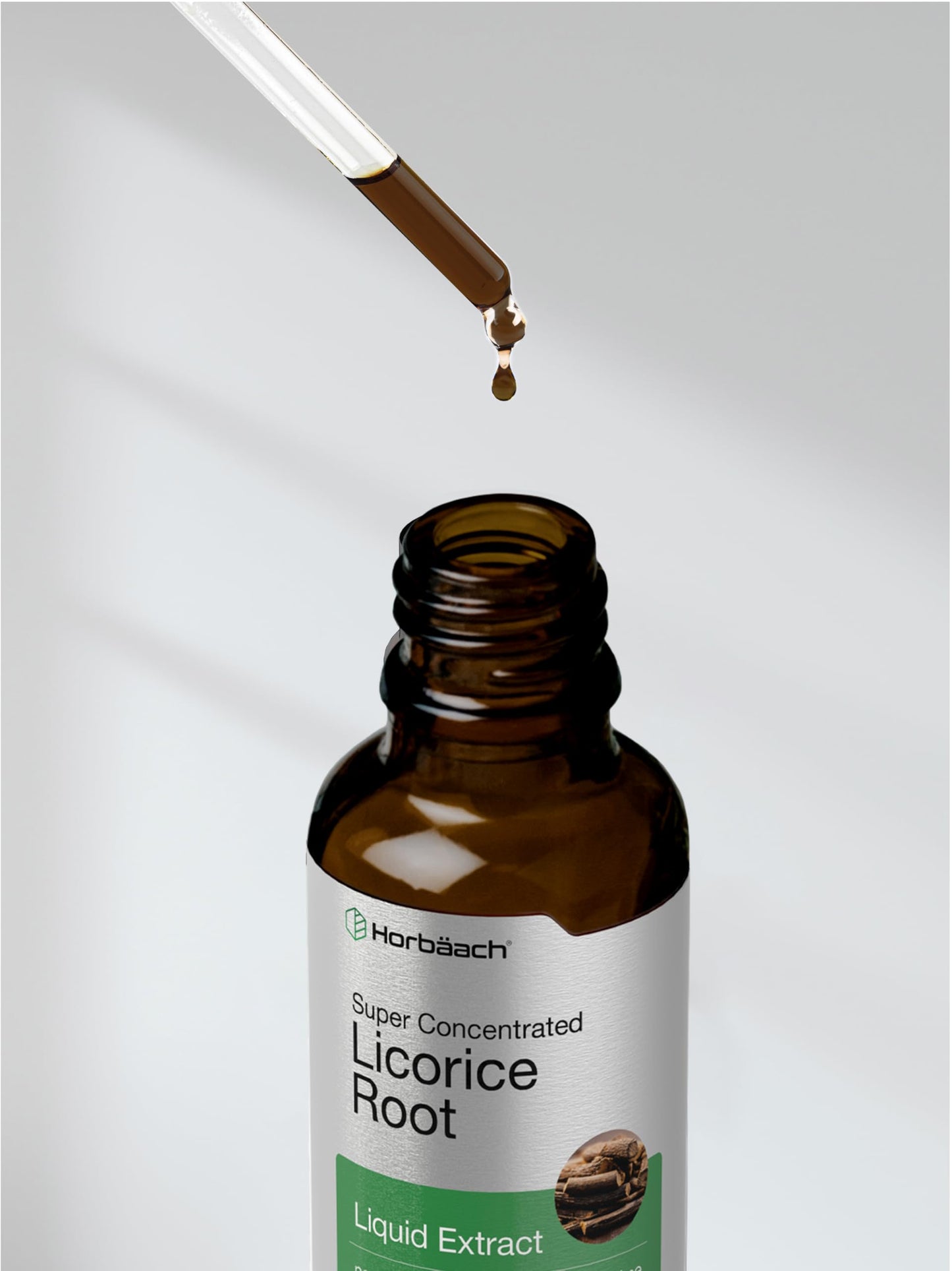 Two fluid ounce bottle of Horbaach Licorice Root Extract