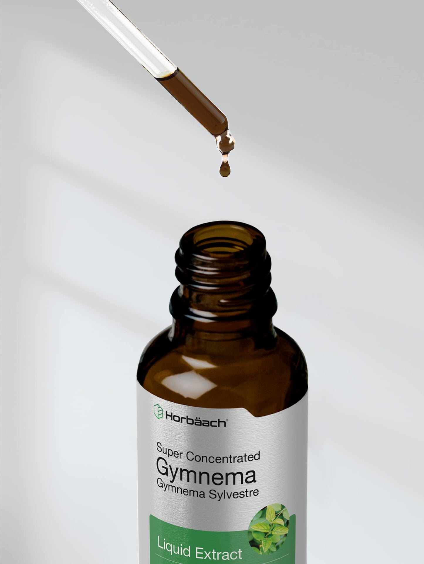 Authentic Horbaach Gymnema Sylvestre liquid bottle displayed on a clean background