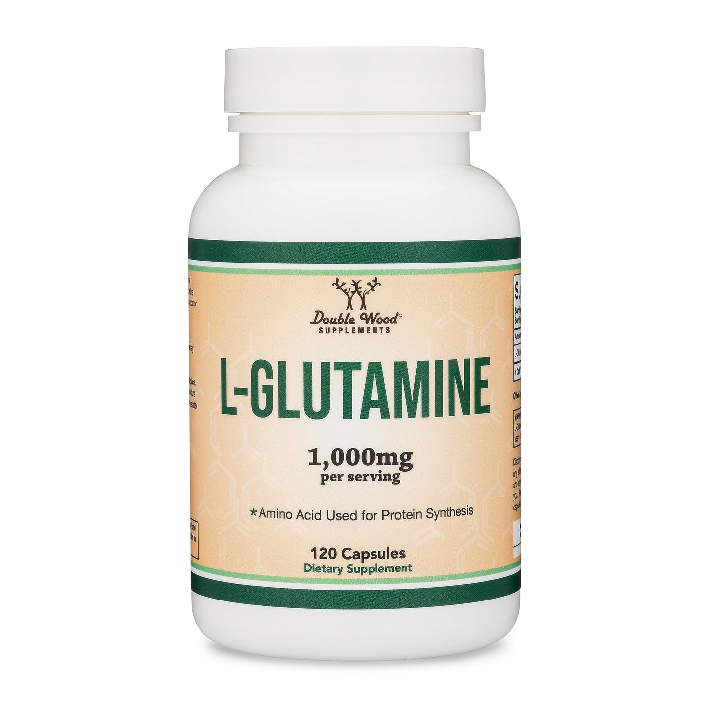 Double Wood L-Glutamine non-GMO vegan supplement bottle