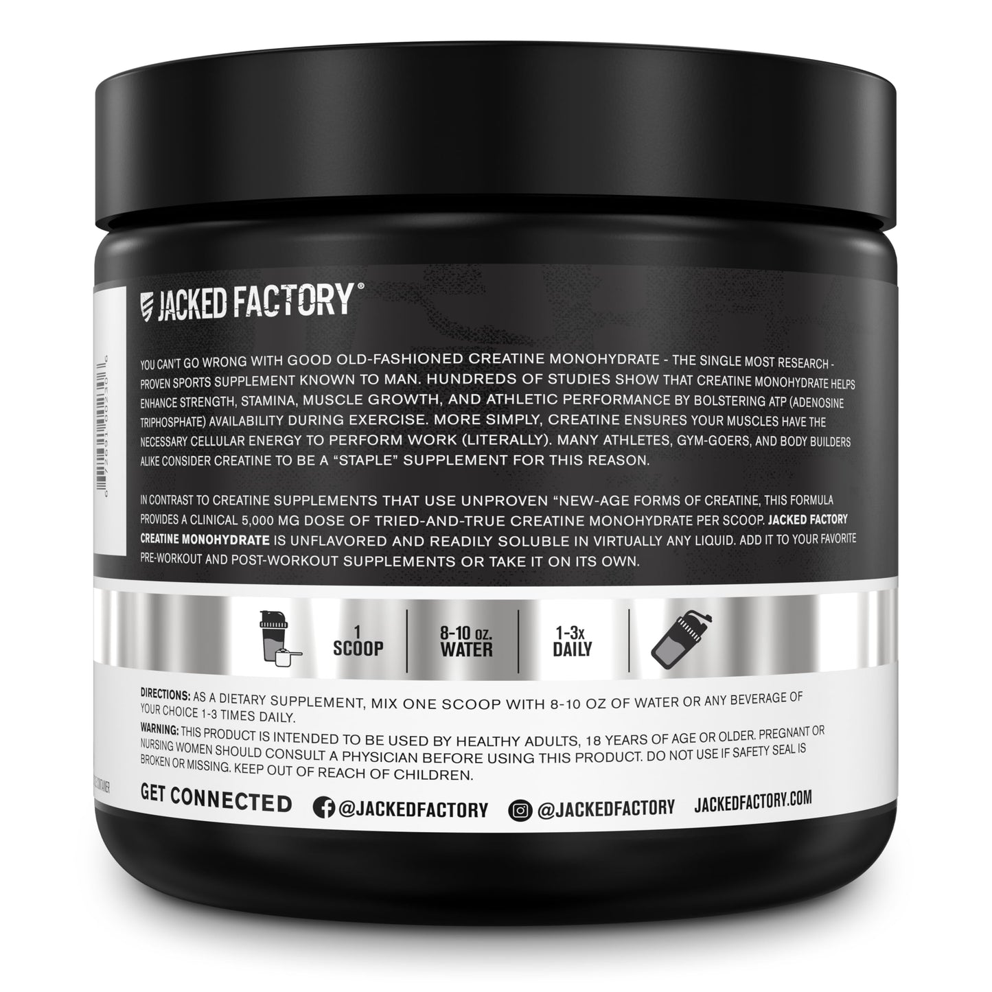 Jacked Factory Creatine Monohydrate Powder 150g lifestyle shot