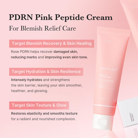 Medicube salmon DNA face cream tube standing upright against a clean aesthetic backdrop.