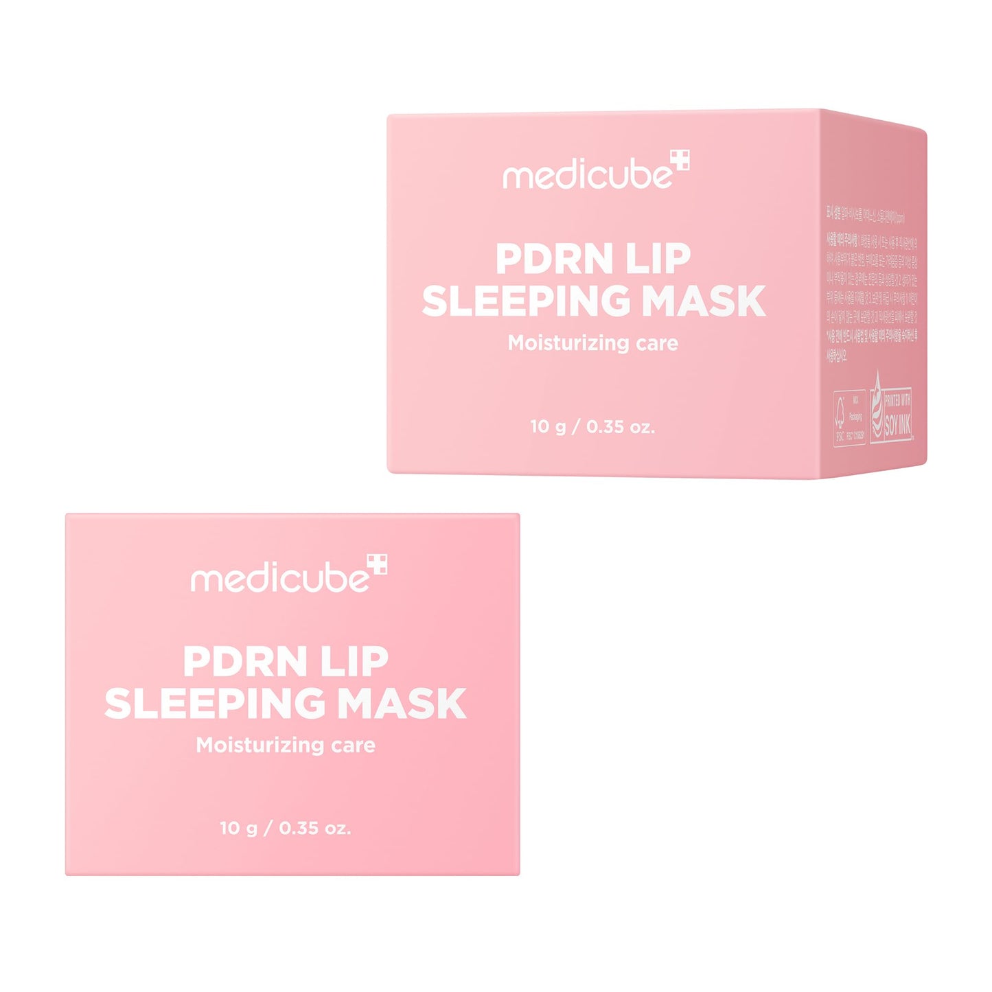 Medicube imported premium lip sleeping mask box packaging detailing the collagen ingredients