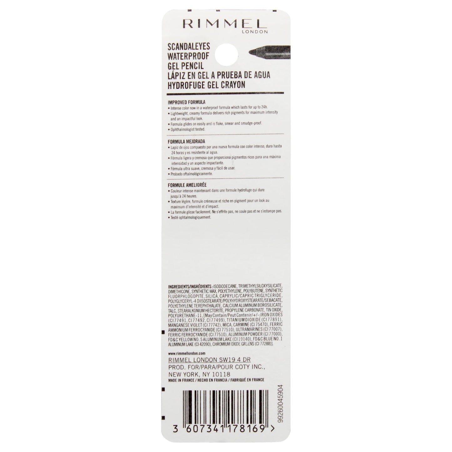 Rimmel London Scandaleyes waterproof gel pencil 0.04 ounce size