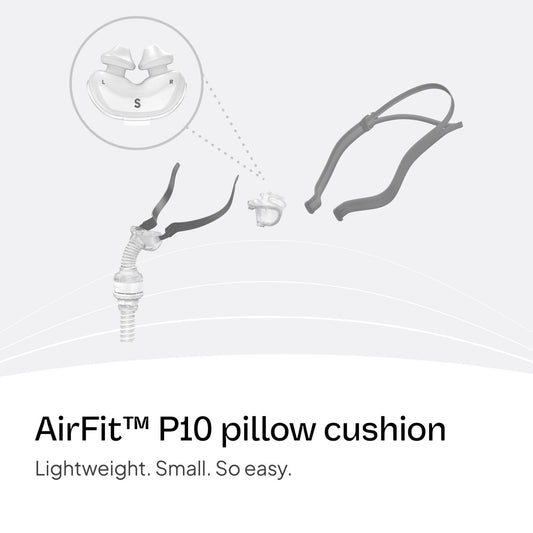 ResMed AirFit P10 small silicone replacement cushion side profile