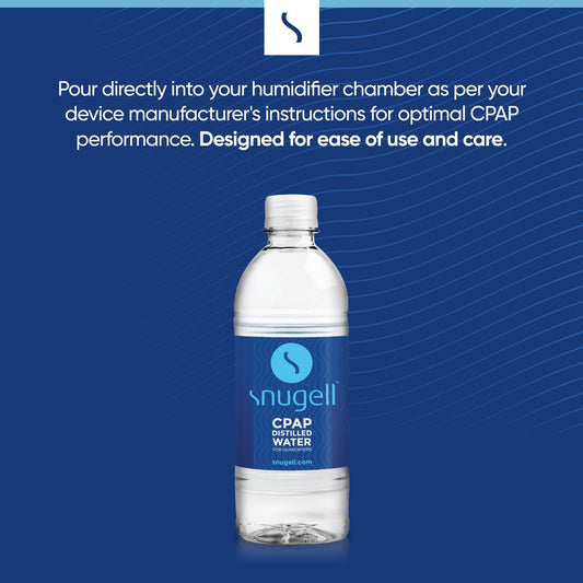 Twelve pack of Snugell CPAP water bottles for travel