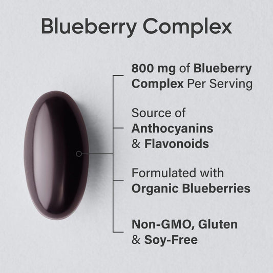 Sports Research blueberry concentrate softgels nutrition label back view