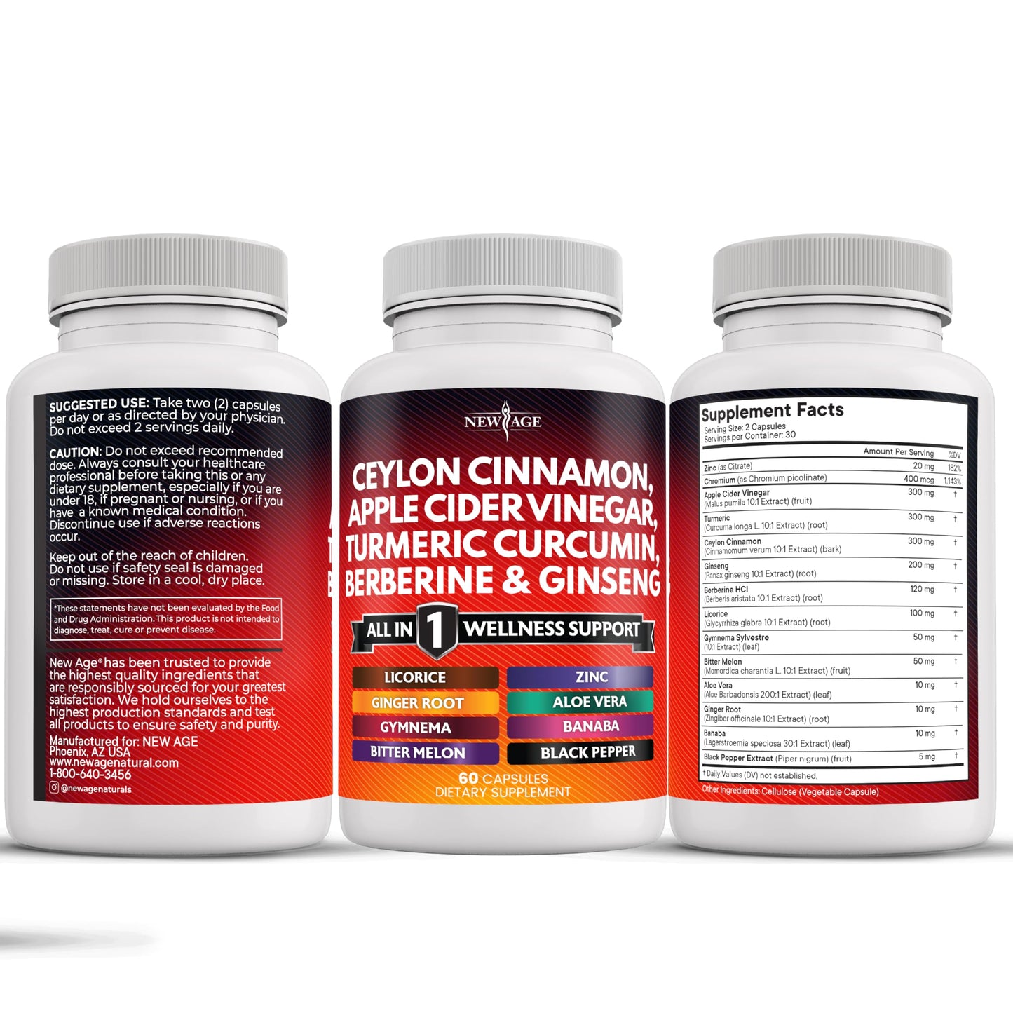 Premium imported USA New Age supplement bottle for daily health