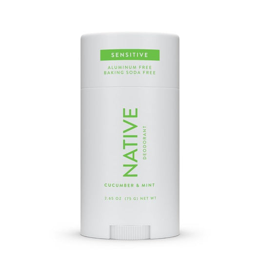 Aluminum free natural deodorant stick for sensitive underarms with premium packaging.