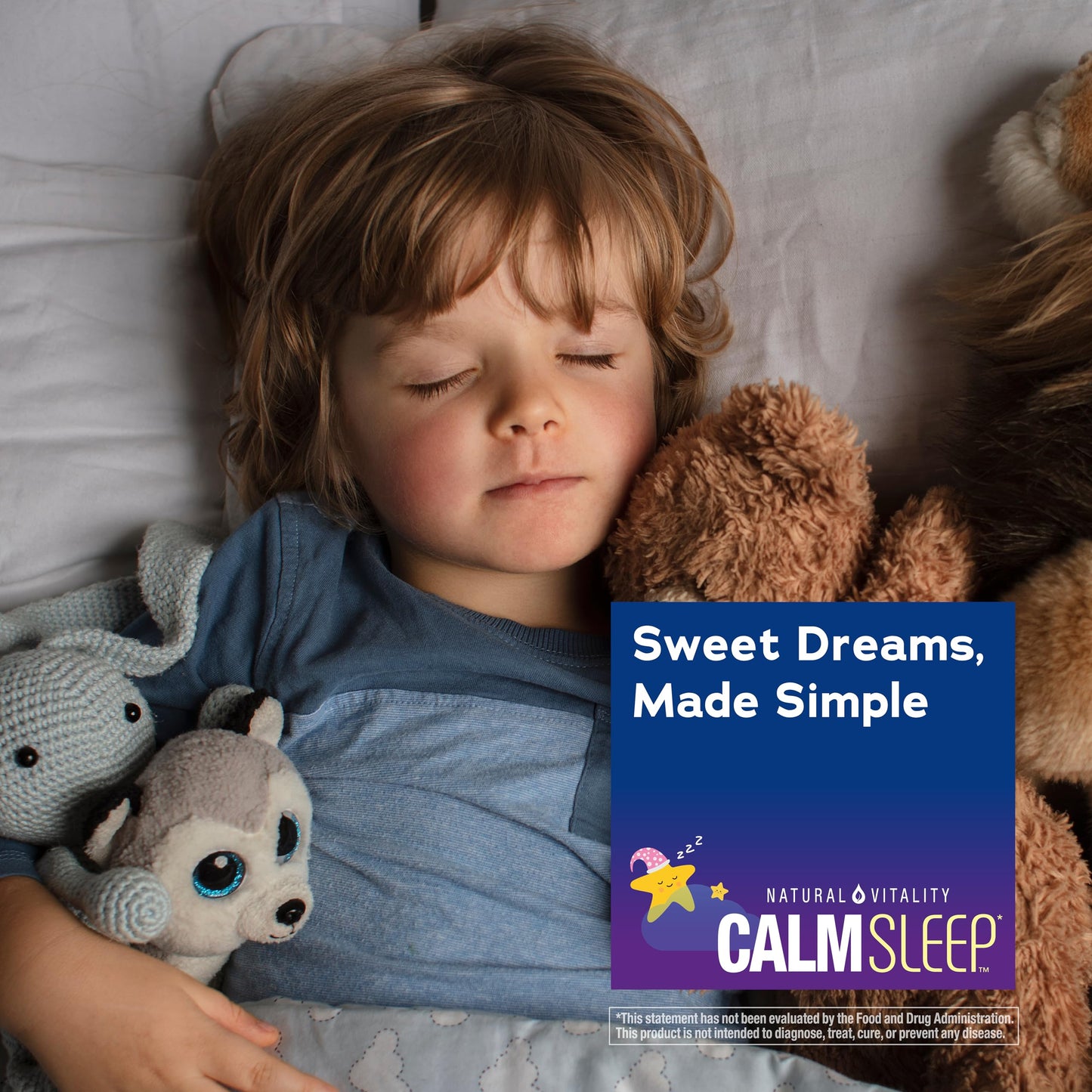 Natural Vitality Kids Calm Sleep Melatonin premium packaging imported sleep support for children