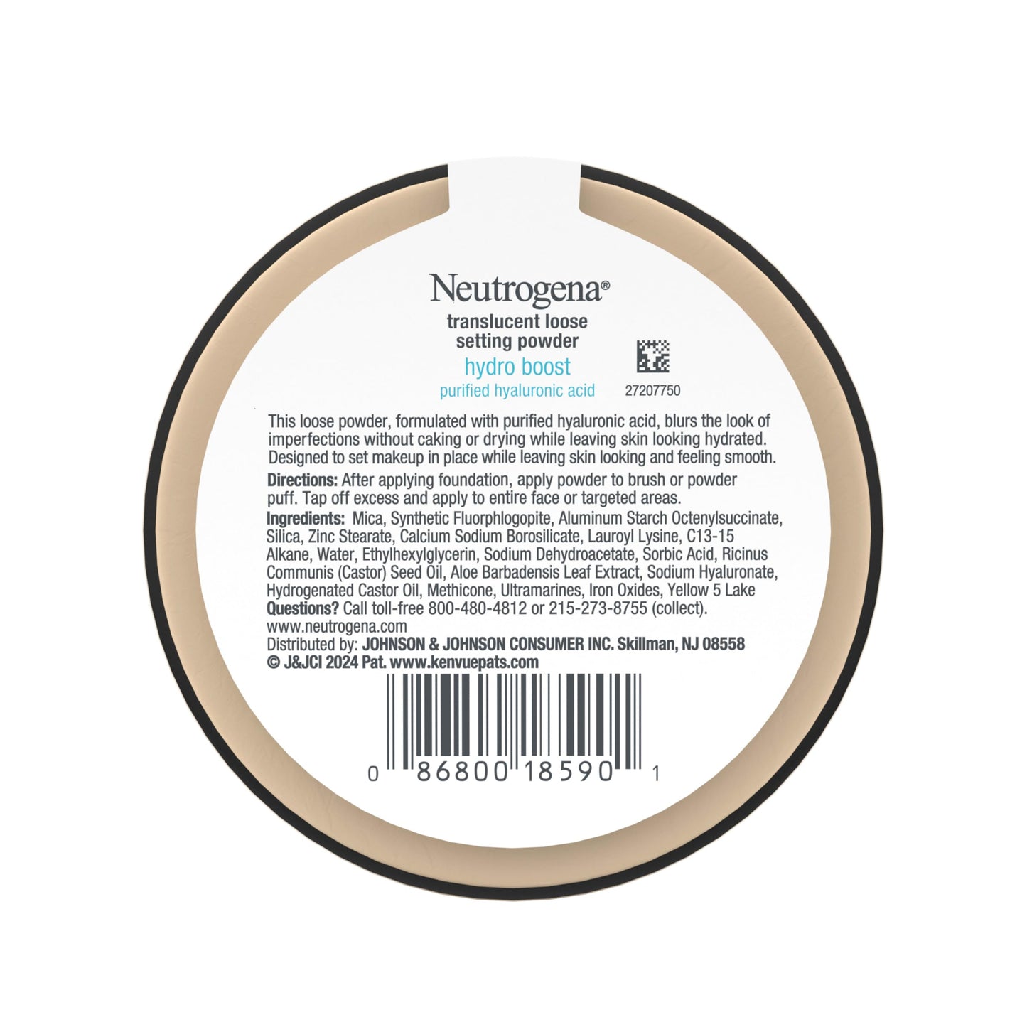 Close up of Neutrogena Hydro Boost translucent powder cap