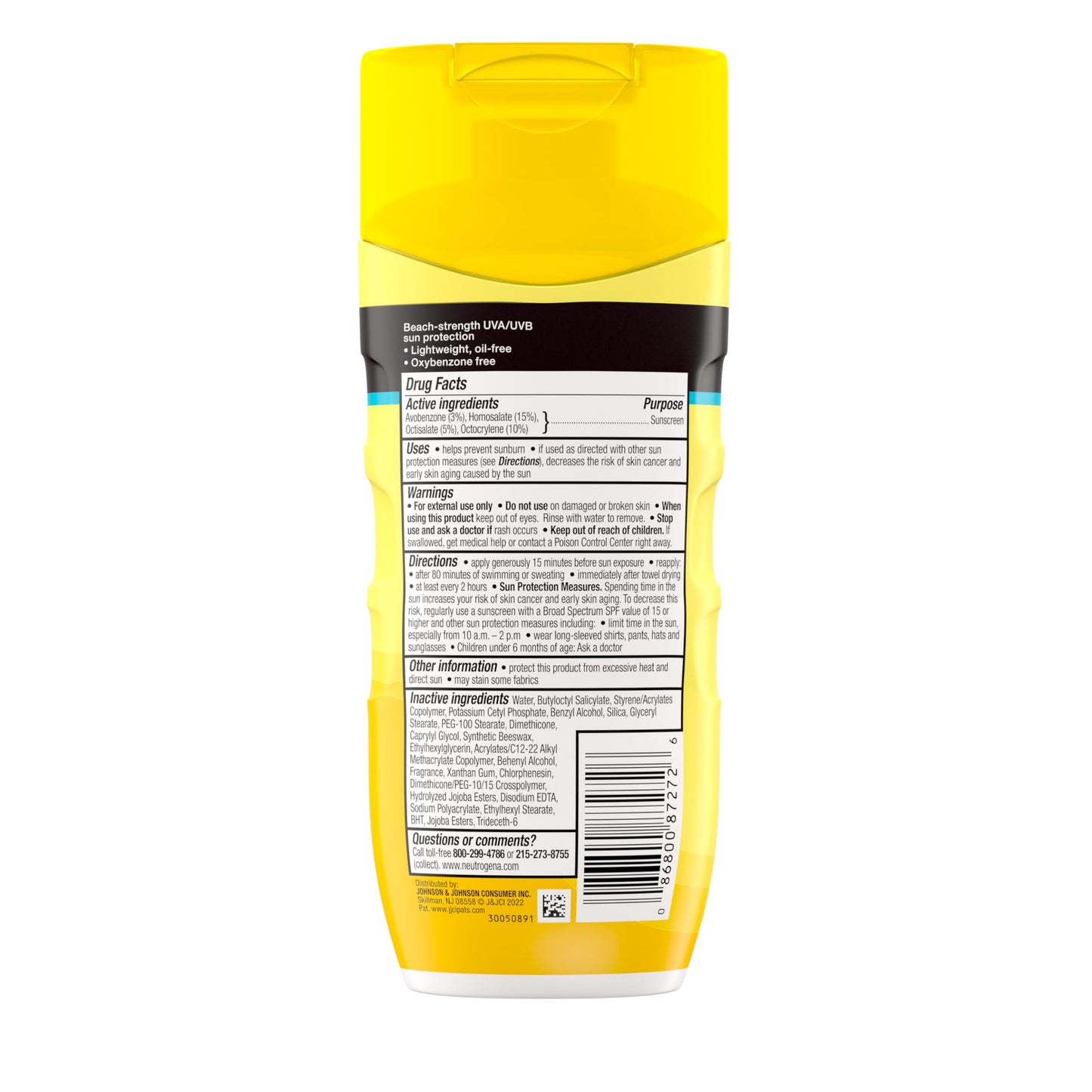 Neutrogena Beach Defense sunscreen 6.7 fluid ounce bottle scale