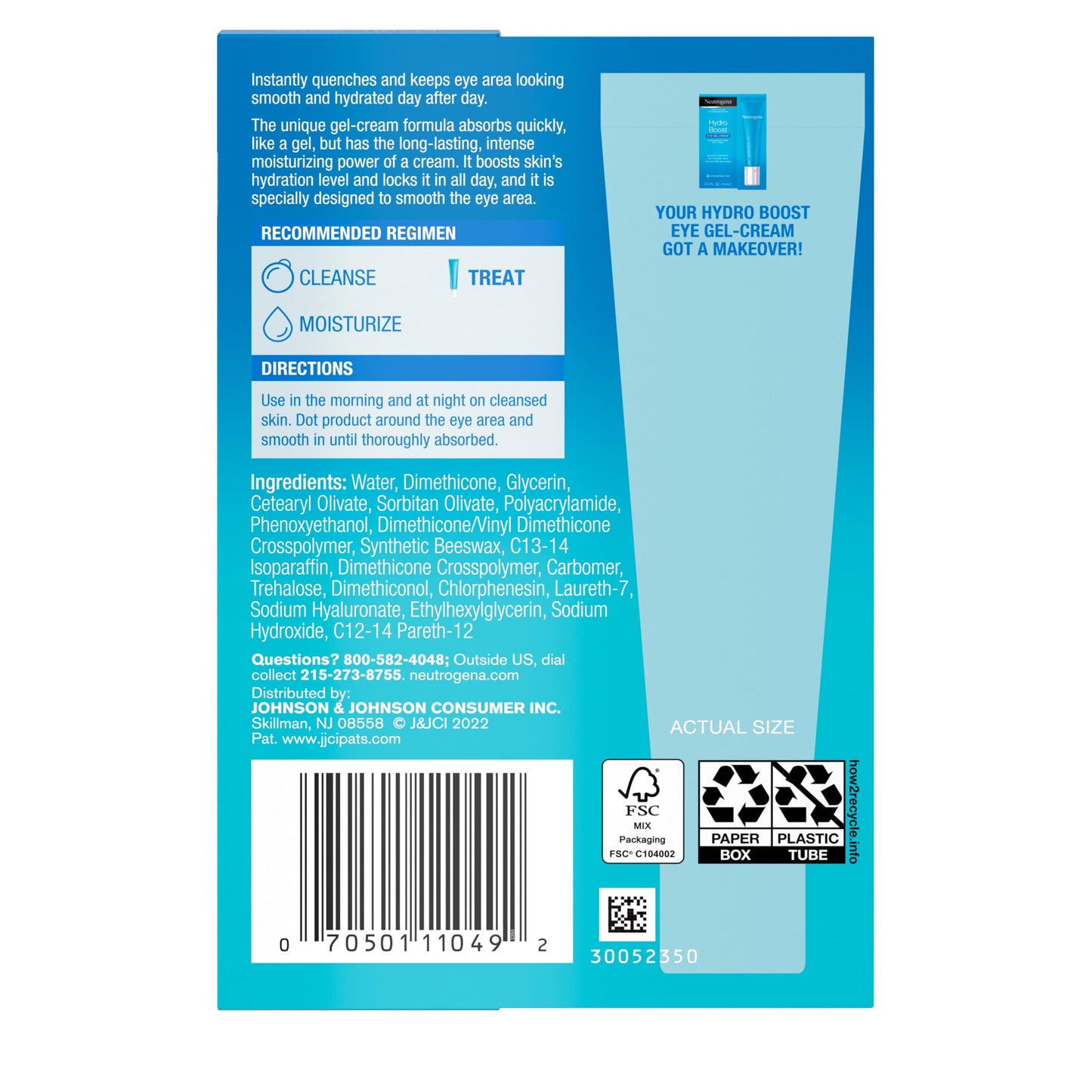 Neutrogena Hydro Boost hydrating gel cream for eyes product demonstration
