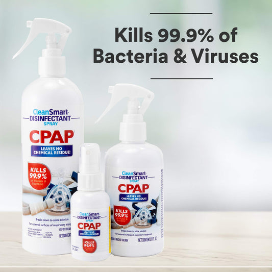 CleanSmart CPAP Disinfectant Spray twin pack packaging showing 16 fluid ounce bottles