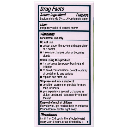 Bausch and Lomb Muro 128 sodium chloride hypertonicity ophthalmic drops sterile zero point five fluid ounce container