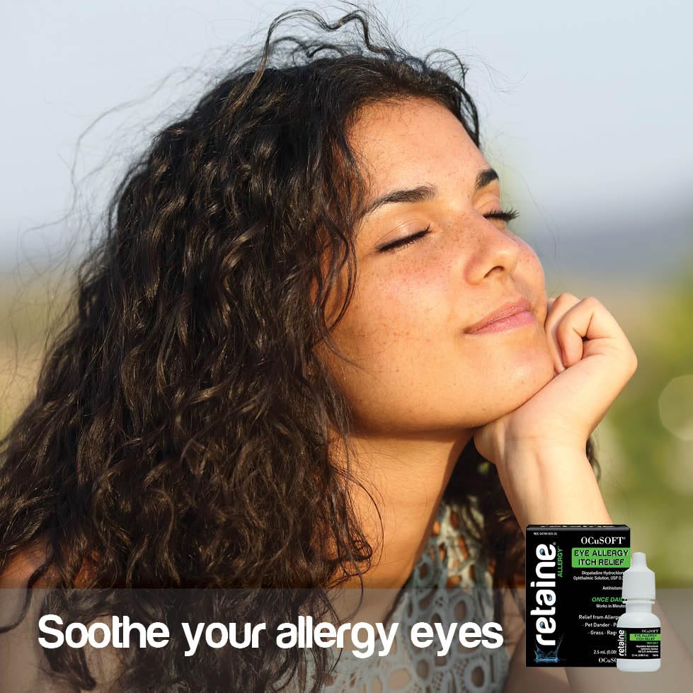 Full packaging display of OCuSOFT Retaine Allergy once daily eye drops.