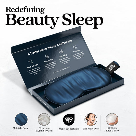 Luxury 22 Momme Mulberry silk sleep mask texture close up