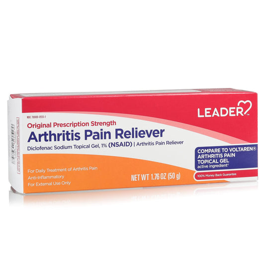 Leader anti inflammatory topical gel pack of two tubes for targeted joint care.