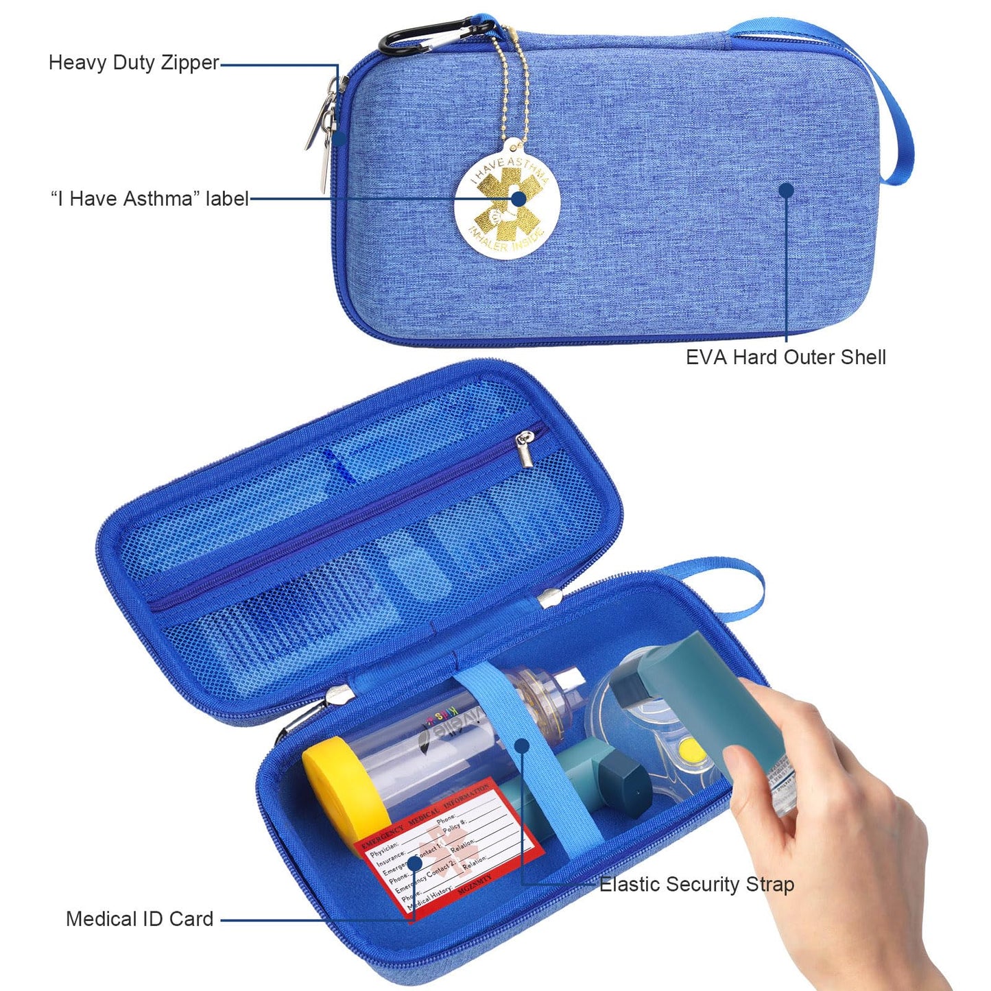 MGZNMTY imported medical carrying pouch highlighting high quality zipper closure and semi waterproof material.